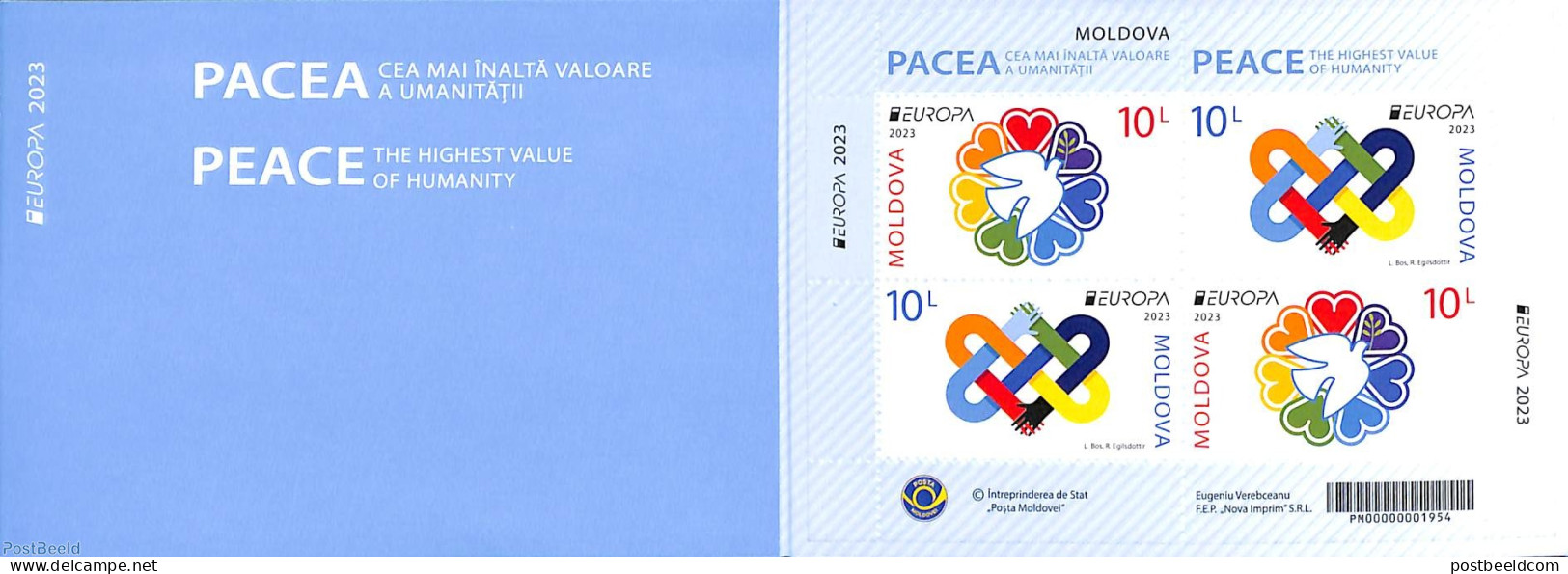 Moldova 2023 Europa, Peace Booklet, Mint NH, History - Europa (cept) - Stamp Booklets - Zonder Classificatie