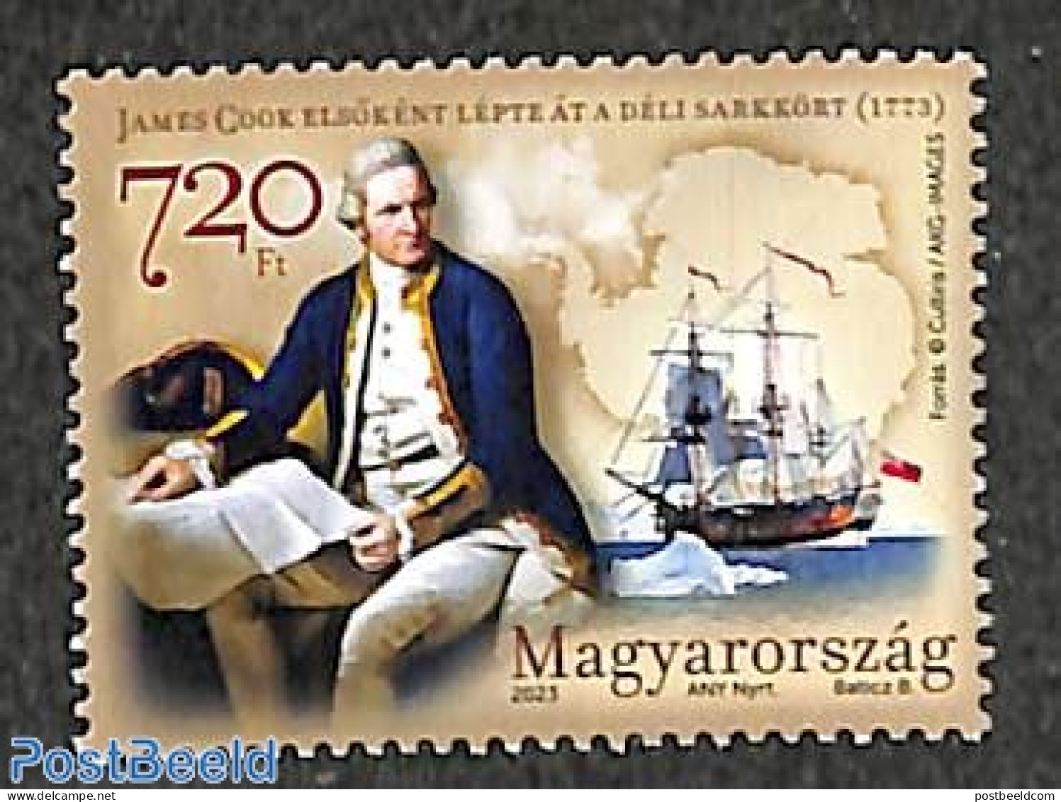 Hungary 2023 James Cook 1v, Mint NH, History - Science - Transport - Various - Explorers - The Arctic & Antarctica - S.. - Unused Stamps