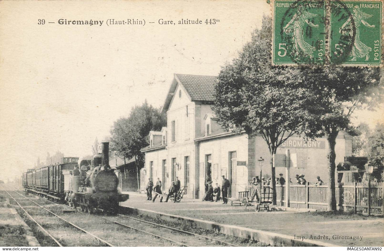 90 GIROMAGNY #FG57356 GARE ALTITUDE TRAIN LOCOMOTIVE - Giromagny