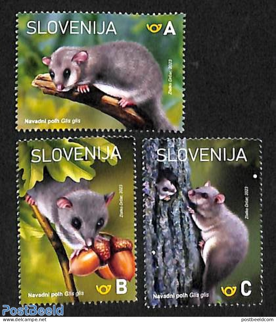 Slovenia 2023 Fauna, Dormouse 3v, Mint NH, Nature - Animals (others & Mixed) - Slovénie