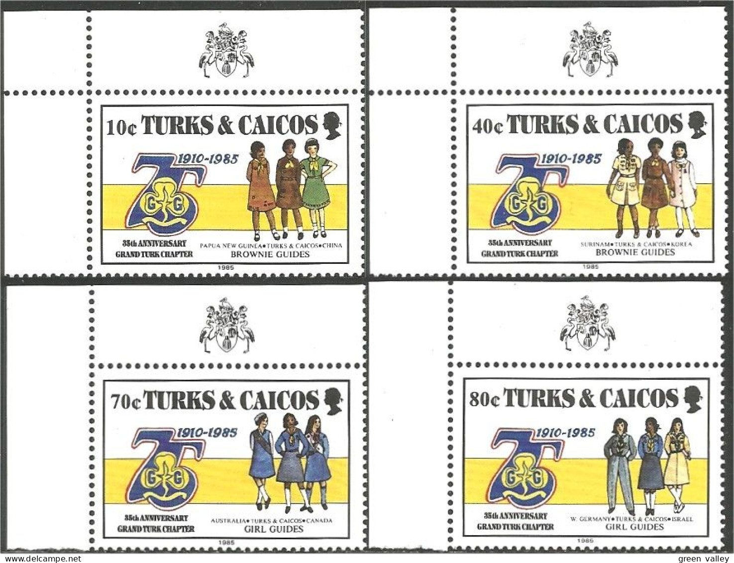 BS-113 Turks Caicos Girl Guides Boy Scouts Padvinders Pfadfinder MNH ** Neuf SC - Nuevos