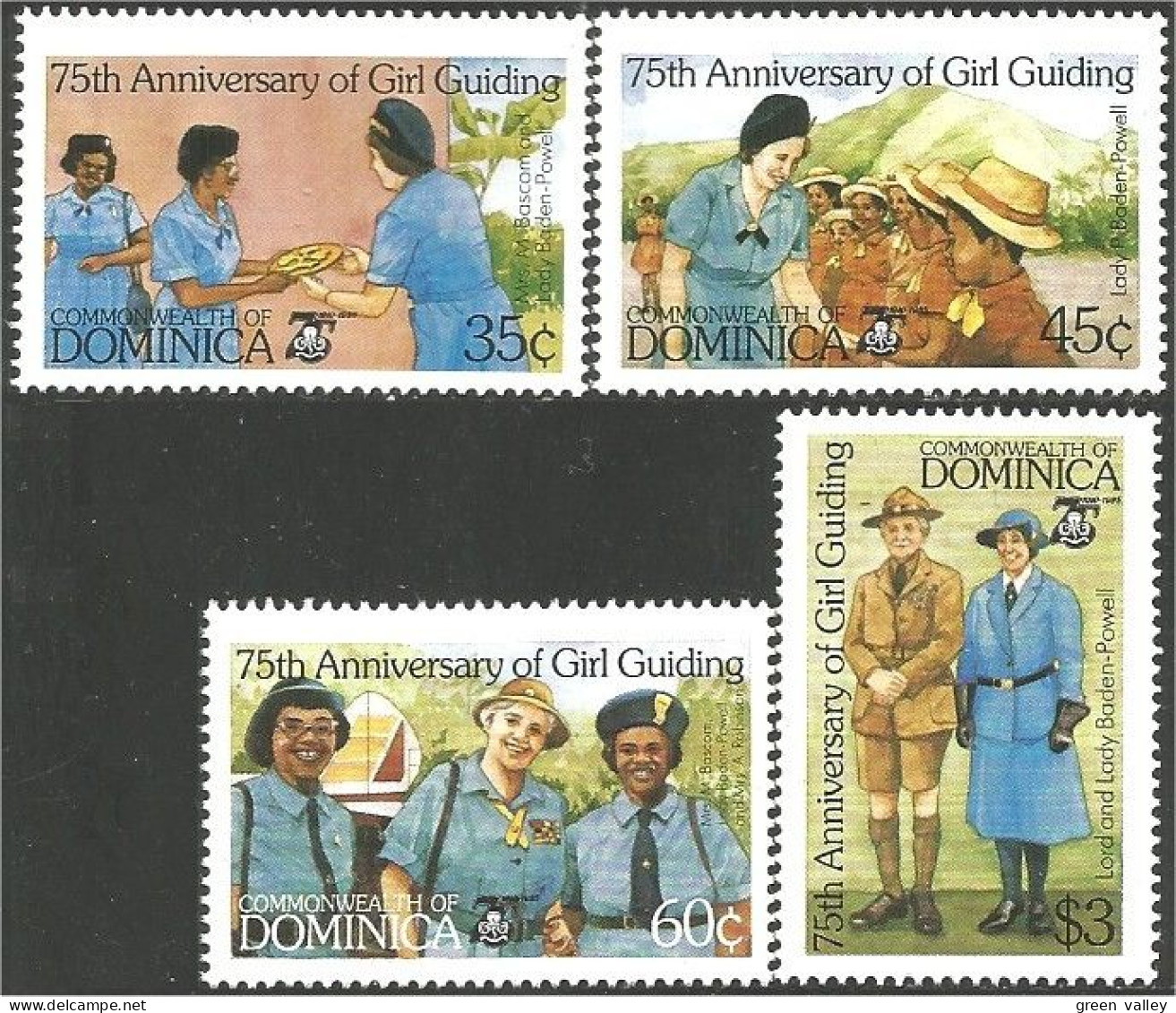 BS-73 Dominica Girl Guides Boy Scouts Padvinders Pfadfinder MNH ** Neuf SC - Unused Stamps