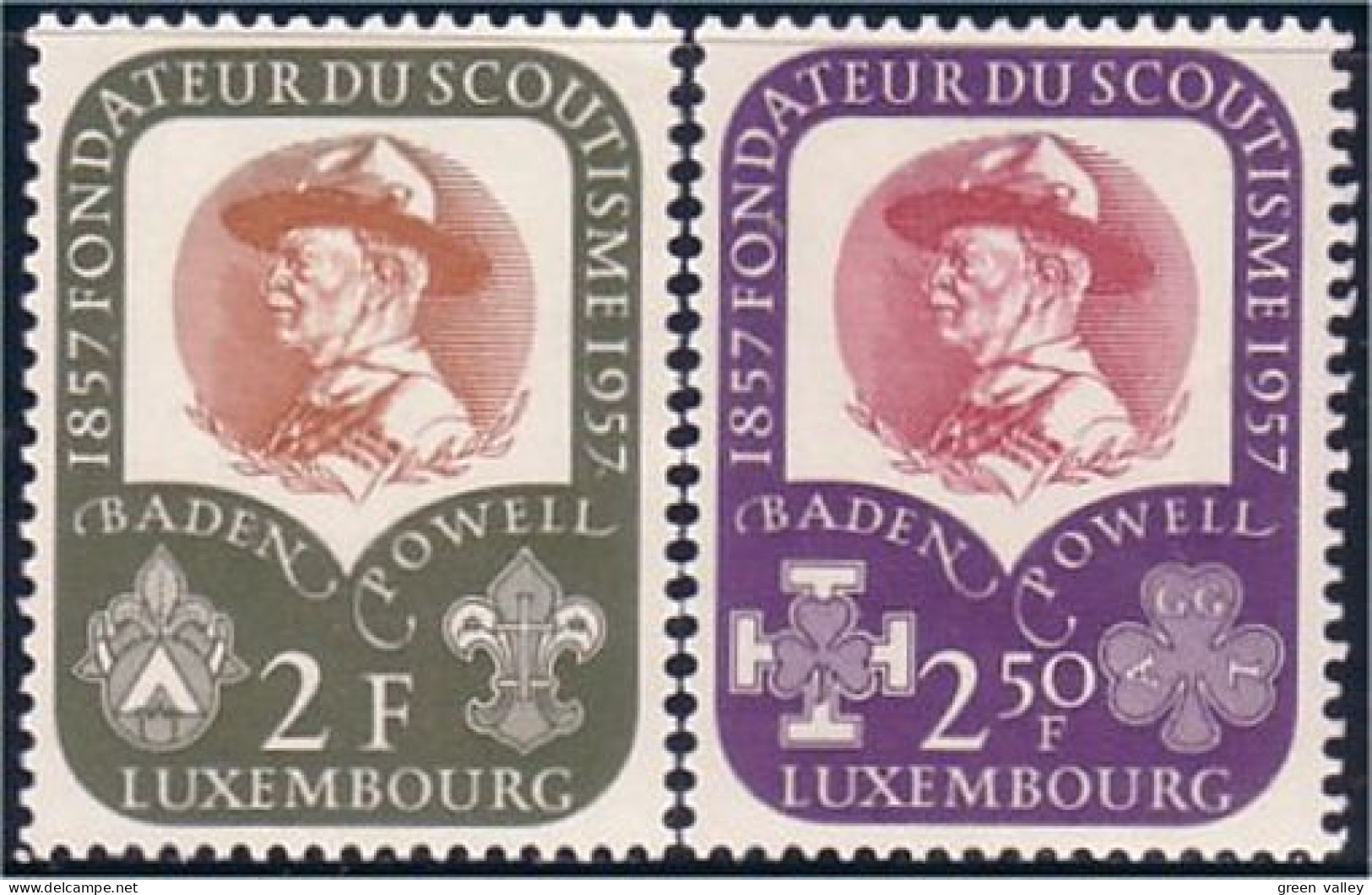 BS-119 Luxembourg Baden Powell Boy Scouts Padvinders Pfadfinder MH Light * Neuf Légère CH - Ungebraucht