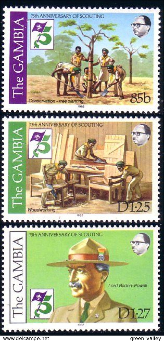 BS-16 Gambia Arbres Tree Boy Scouts Padvinders Pfadfinder MNH ** Neuf SC - Ongebruikt