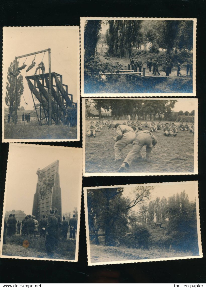 5 Photographies Militaires Originales - Entrainement Exercices De L'armée De Terre ? à Identifier - Guerre, Militaire