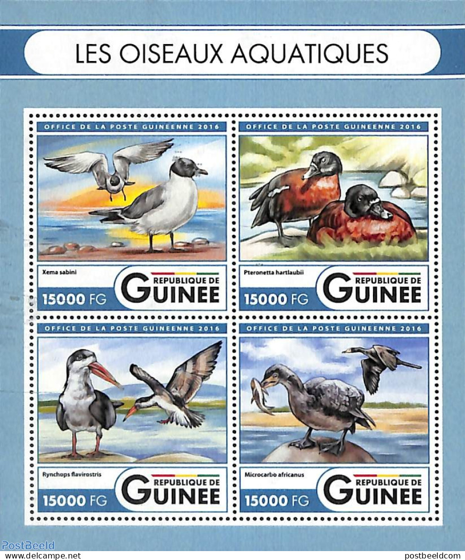 Guinea, Republic 2016 Waterbirds 4v M/s, Mint NH, Nature - Birds - Other & Unclassified