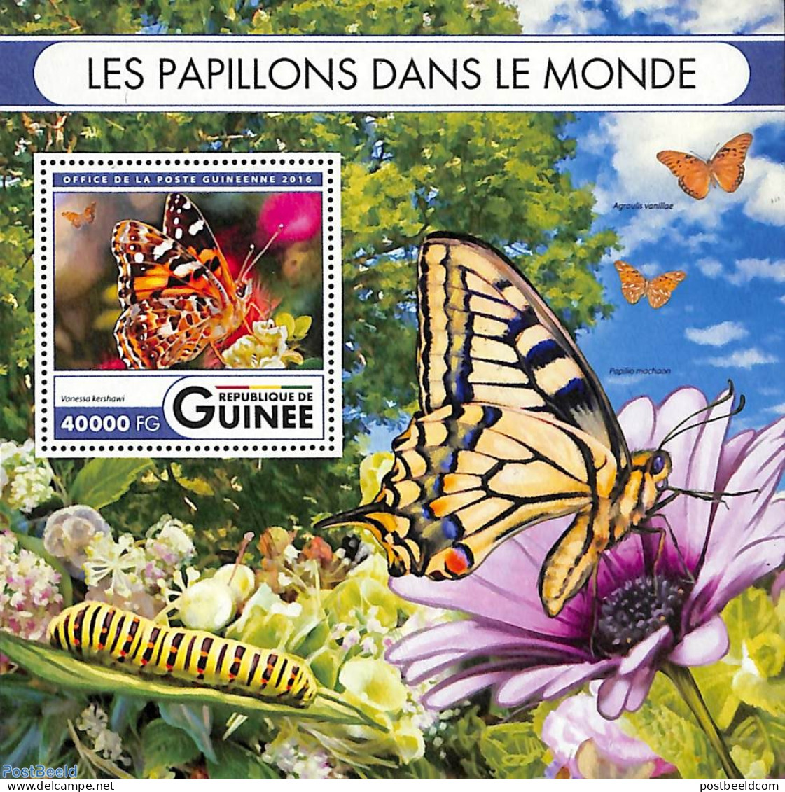 Guinea, Republic 2016 Butterflies S/s, Mint NH, Nature - Butterflies - Sonstige & Ohne Zuordnung