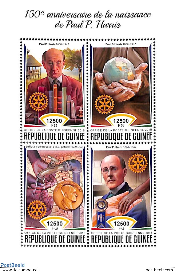 Guinea, Republic 2018 Rotary 4v M/s, Mint NH, Nature - Various - Water, Dams & Falls - Rotary - Rotary, Lions Club