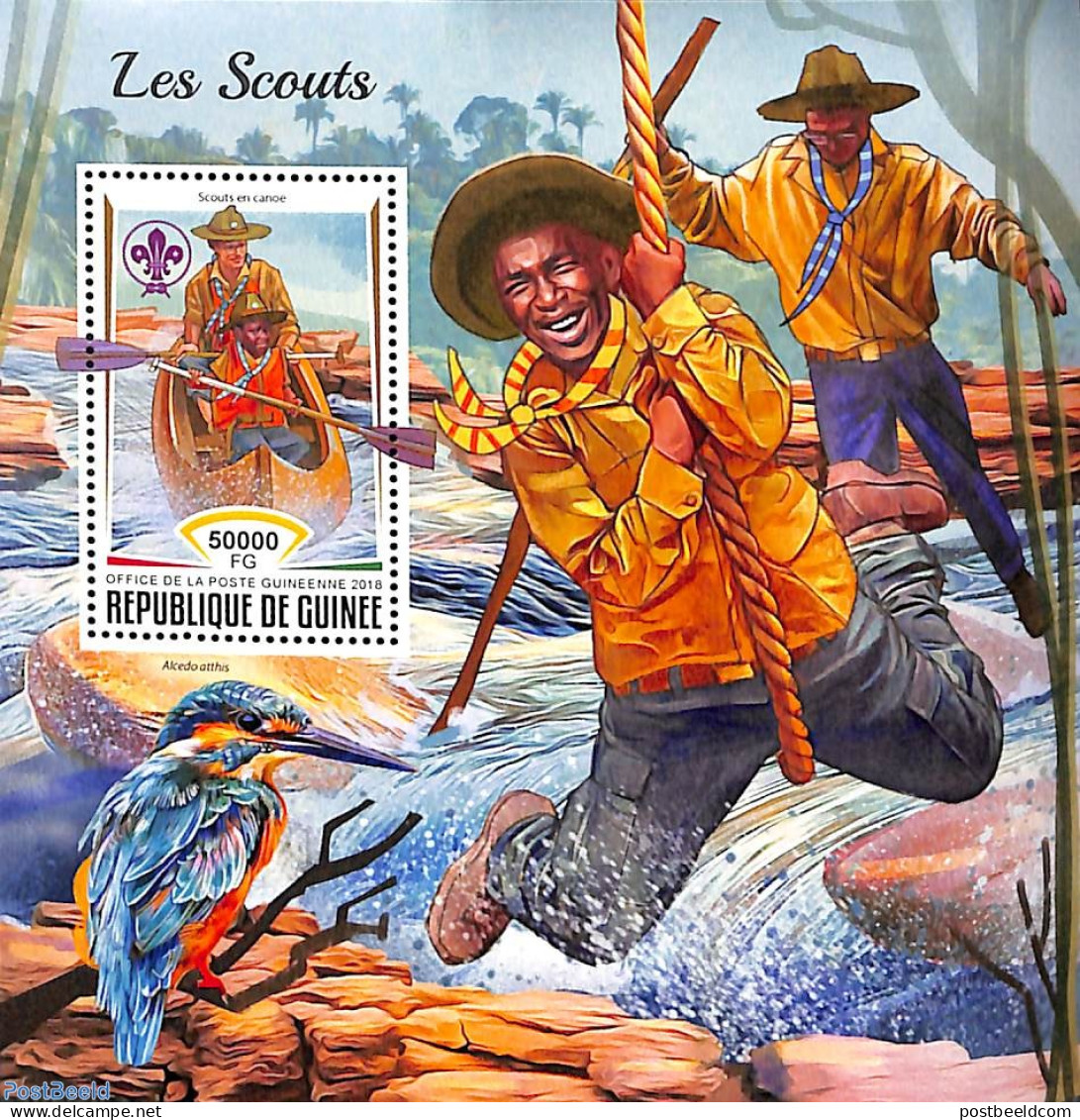 Guinea, Republic 2018 Scouting S/s, Mint NH, Nature - Sport - Transport - Kayaks & Rowing - Scouting - Ships And Boats.. - Rudersport