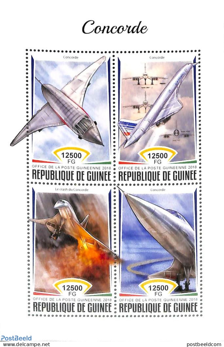 Guinea, Republic 2018 Concorde 4v M/s, Mint NH, Transport - Concorde - Aircraft & Aviation - Concorde