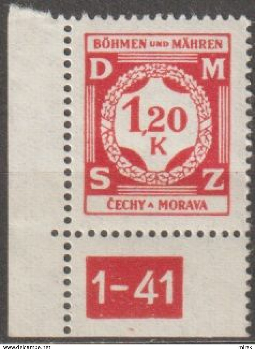 29/ Pof. SL 7, Corner Stamp, Plate Number 1-41 - Nuovi