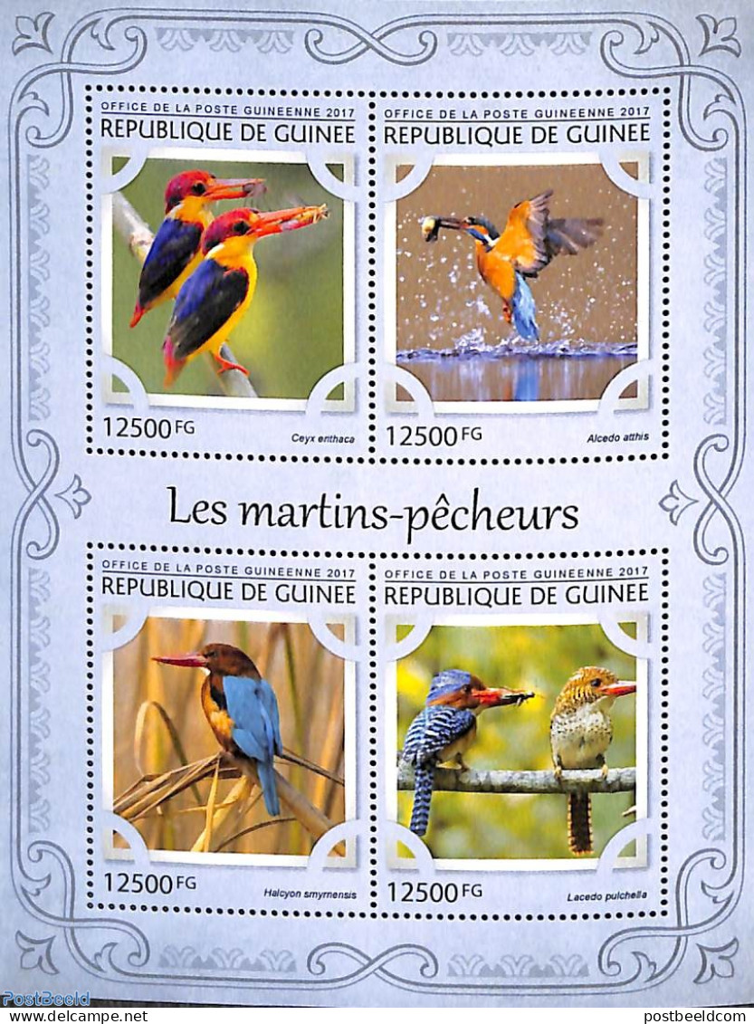 Guinea, Republic 2017 Kingfishers 4v M/s, Mint NH, Nature - Birds - Kingfishers - Andere & Zonder Classificatie