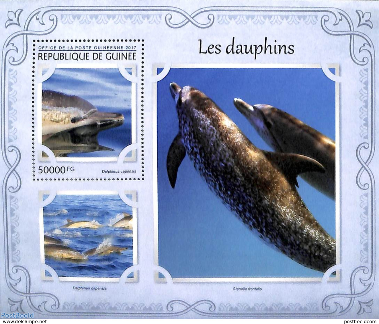 Guinea, Republic 2017 Dolphins S/s, Mint NH, Nature - Sea Mammals - Other & Unclassified