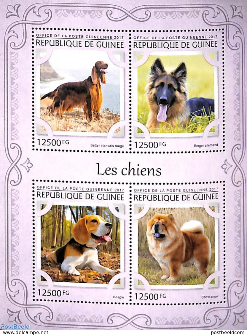 Guinea, Republic 2017 Dogs 4v M/s, Mint NH, Nature - Dogs - Sonstige & Ohne Zuordnung