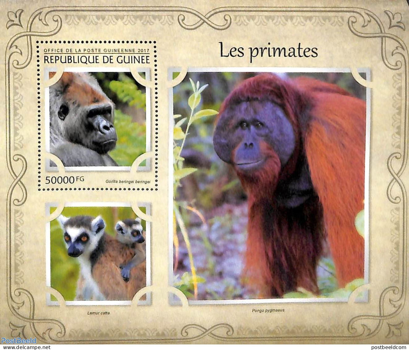 Guinea, Republic 2017 Monkeys S/s, Mint NH, Nature - Monkeys - Andere & Zonder Classificatie