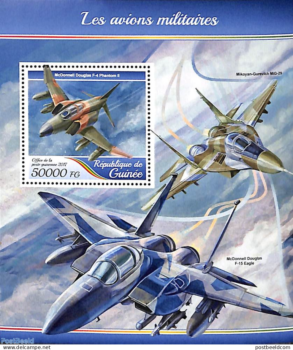 Guinea, Republic 2017 Military Planes S/s, Mint NH, Transport - Aircraft & Aviation - Flugzeuge