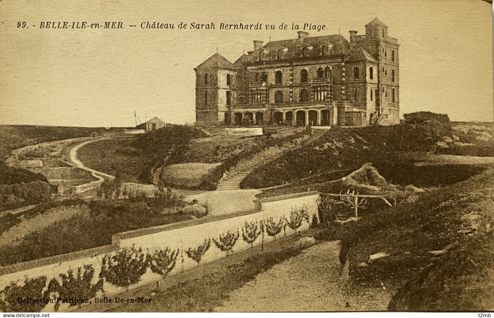 CPA (Morbihan) BELLE ILE EN MER - Château De Sarah Bernhardt Vu De La Plage (n° 99) - Belle Ile En Mer