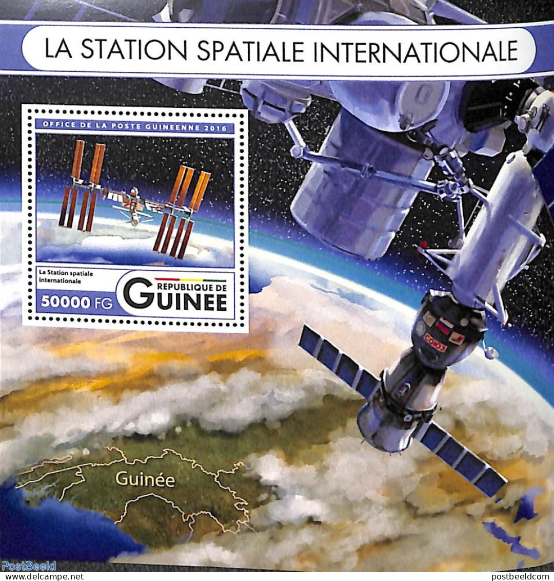 Guinea, Republic 2016 Int. Space Station S/s, Mint NH, Transport - Space Exploration - Sonstige & Ohne Zuordnung