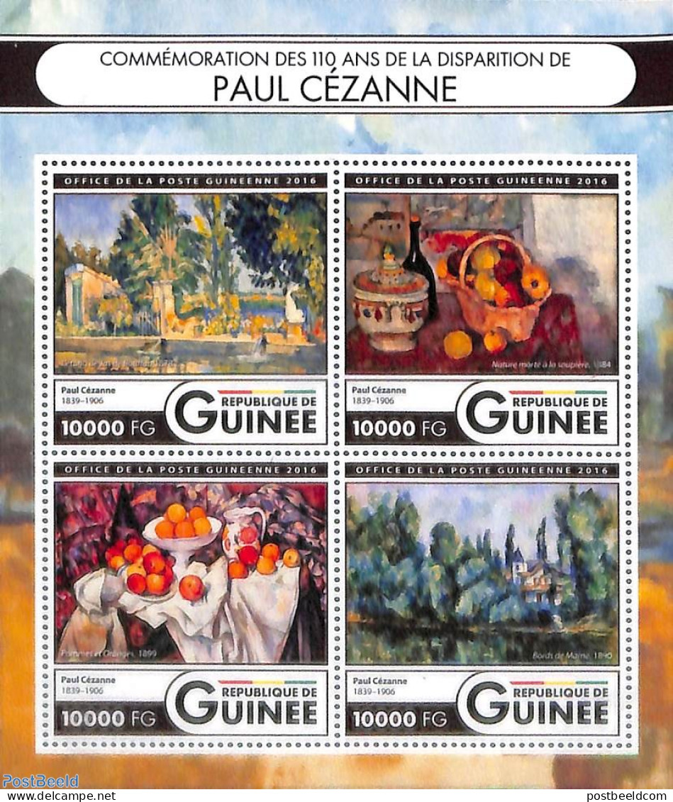 Guinea, Republic 2016 Paul Cezanne 4v M/s, Mint NH, Art - Modern Art (1850-present) - Paintings - Altri & Non Classificati