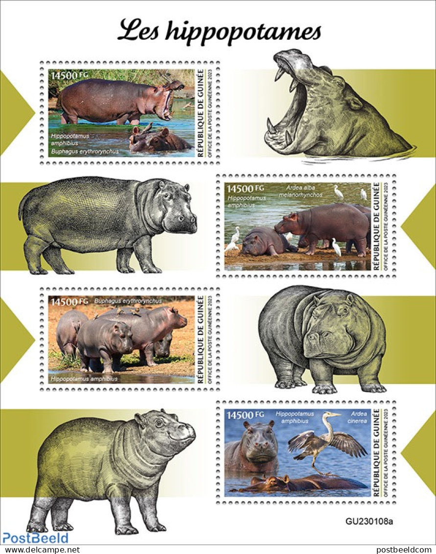 Guinea, Republic 2023 Hippos, Mint NH, Nature - Hippopotamus - Altri & Non Classificati