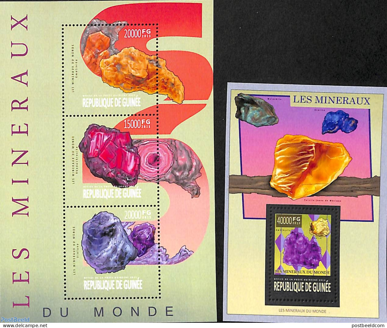 Guinea, Republic 2013 Minerals 2 S/s, Mint NH, History - Geology - Otros & Sin Clasificación