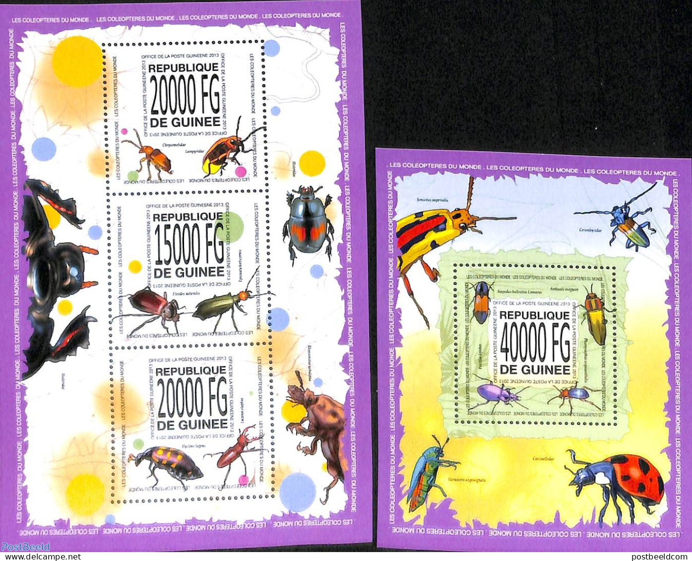 Guinea, Republic 2013 Beetles 2 S/s, Mint NH, Nature - Insects - Sonstige & Ohne Zuordnung