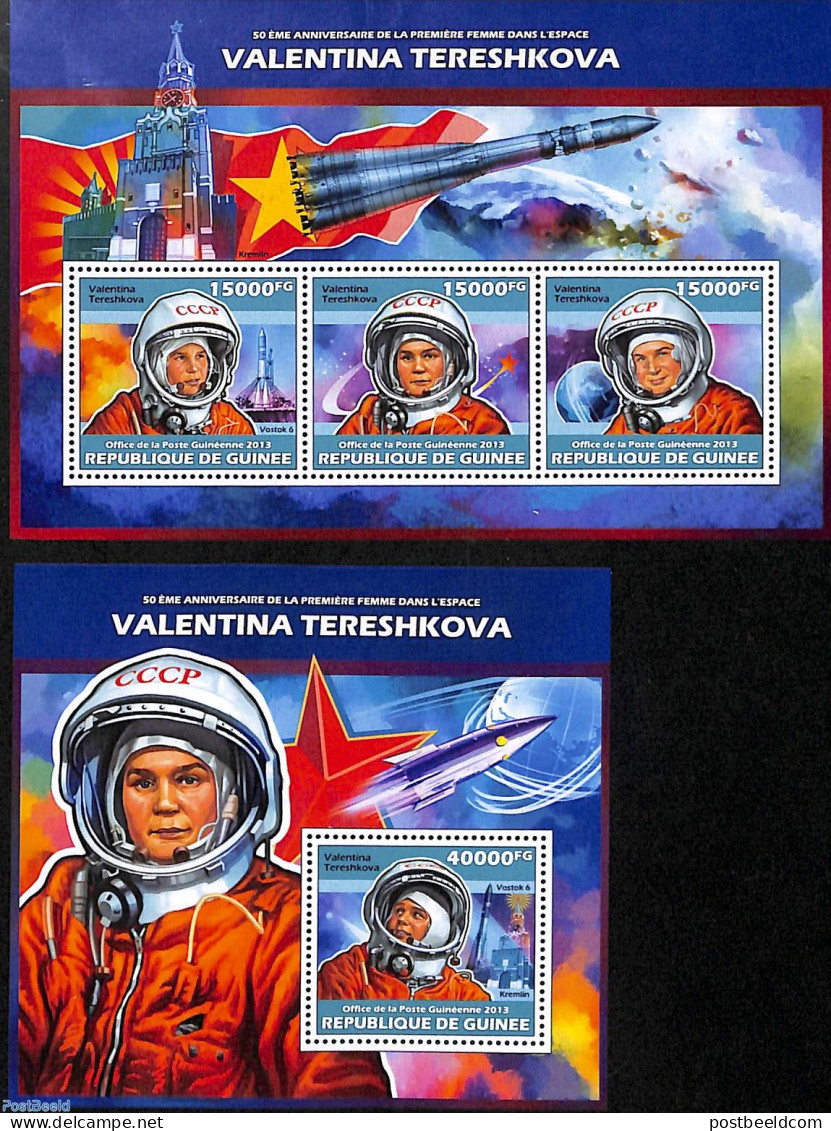 Guinea, Republic 2013 Valentina Tereshkova 2 S/s, Mint NH, Transport - Space Exploration - Other & Unclassified