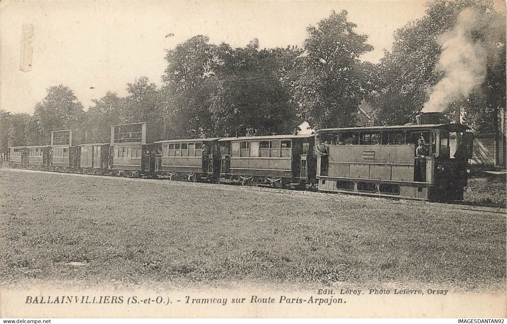 91 BALLAINVILLIERS #FG57358 TRAMWAY SUR ROUTE PARIS ARPAJON LOCOMOTIVE - Other & Unclassified