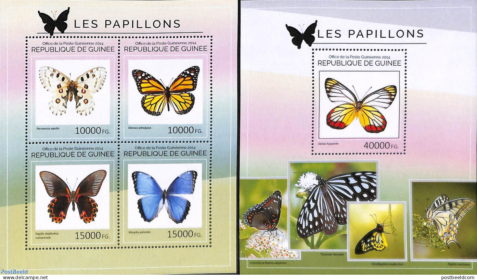 Guinea, Republic 2014 Butterflies 2 S/s, Mint NH, Nature - Butterflies - Autres & Non Classés