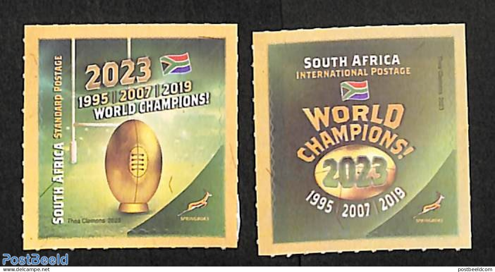 South Africa 2023 WC Rugby 2v S-a, Mint NH, Sport - Rugby - Neufs