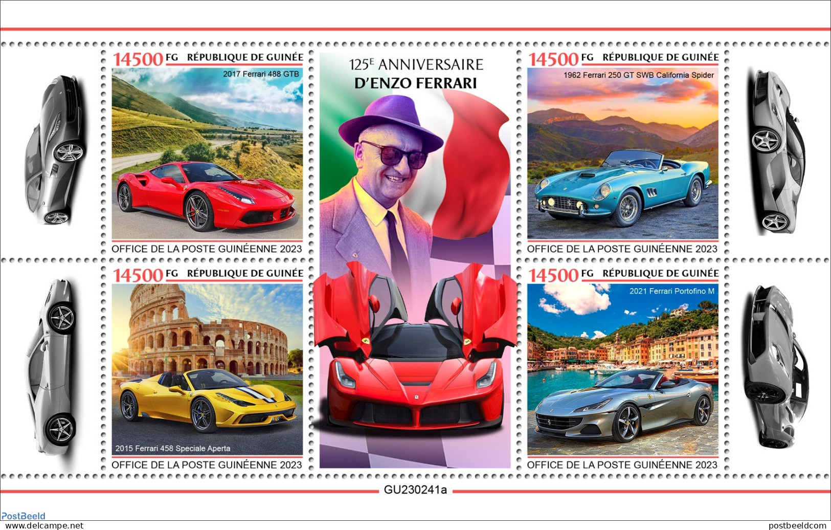 Guinea, Republic 2023 Enzo Ferrari, Mint NH, Transport - Automobiles - Ferrari - Cars