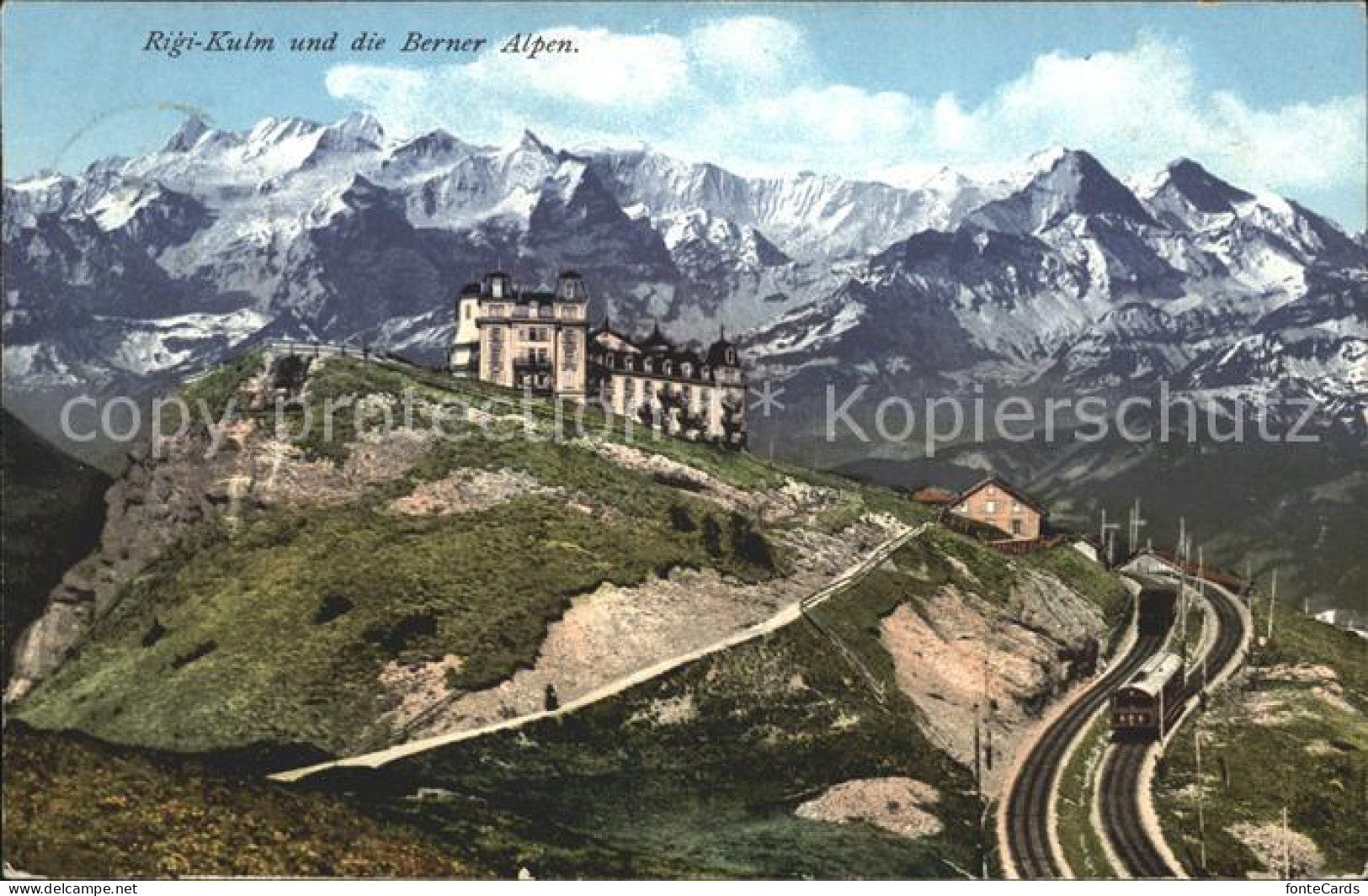 11776906 Rigi Kulm Mit Berner Alpen Und Rigibahn Rigi Kulm - Autres & Non Classés