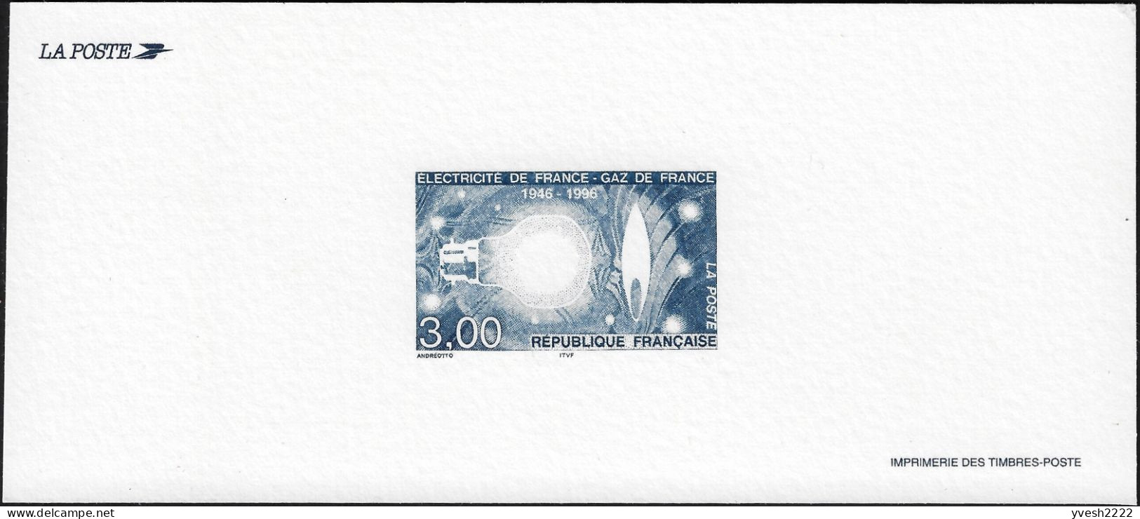 France 1996 Y&T 2996 Feuillet De Luxe. Cinquantenaire D'Électricité De France, Gaz De France. EDF, GDF, CGT, Grèves - Gaz