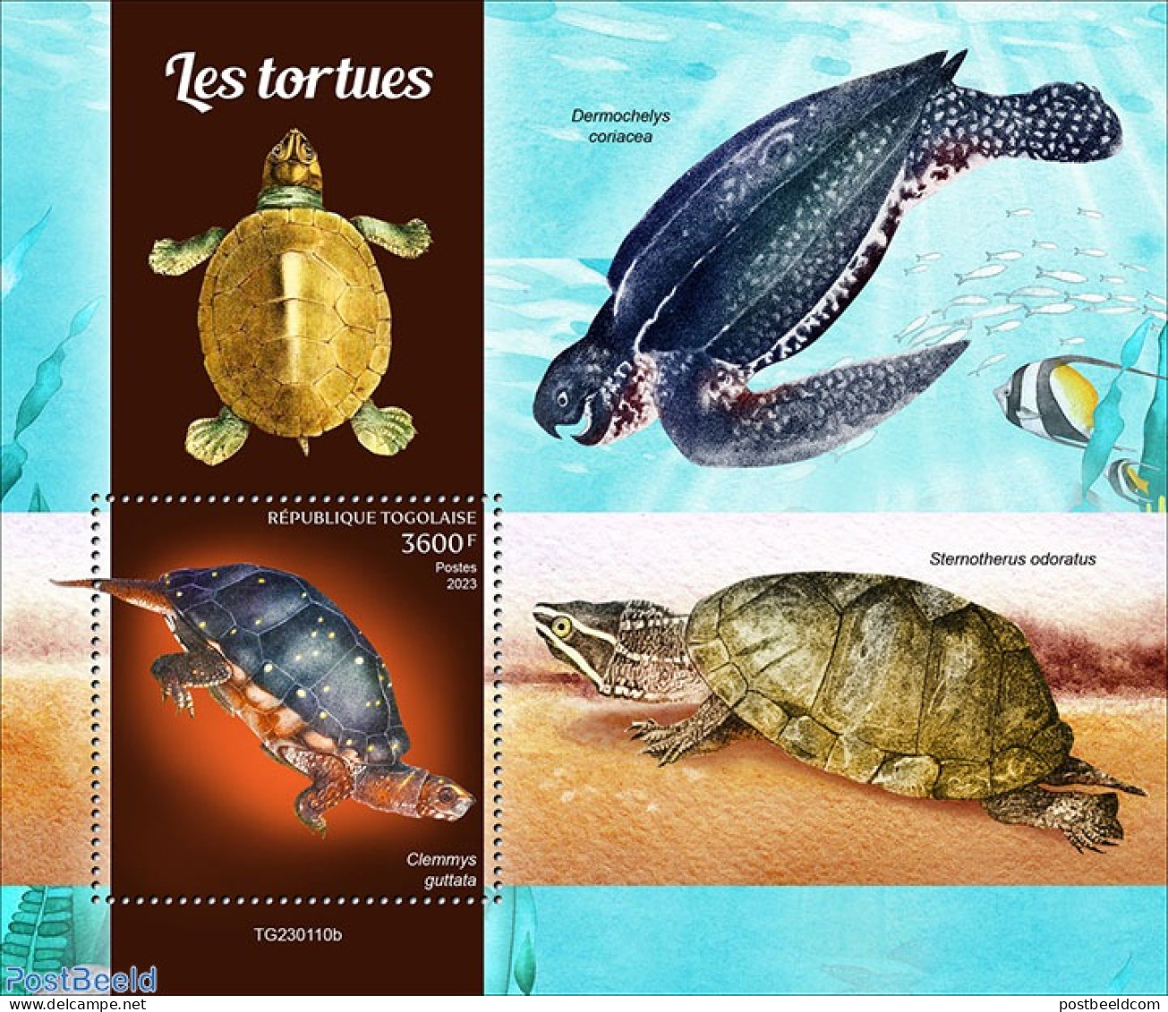 Togo 2023 Turtles, Mint NH, Nature - Fish - Turtles - Fishes