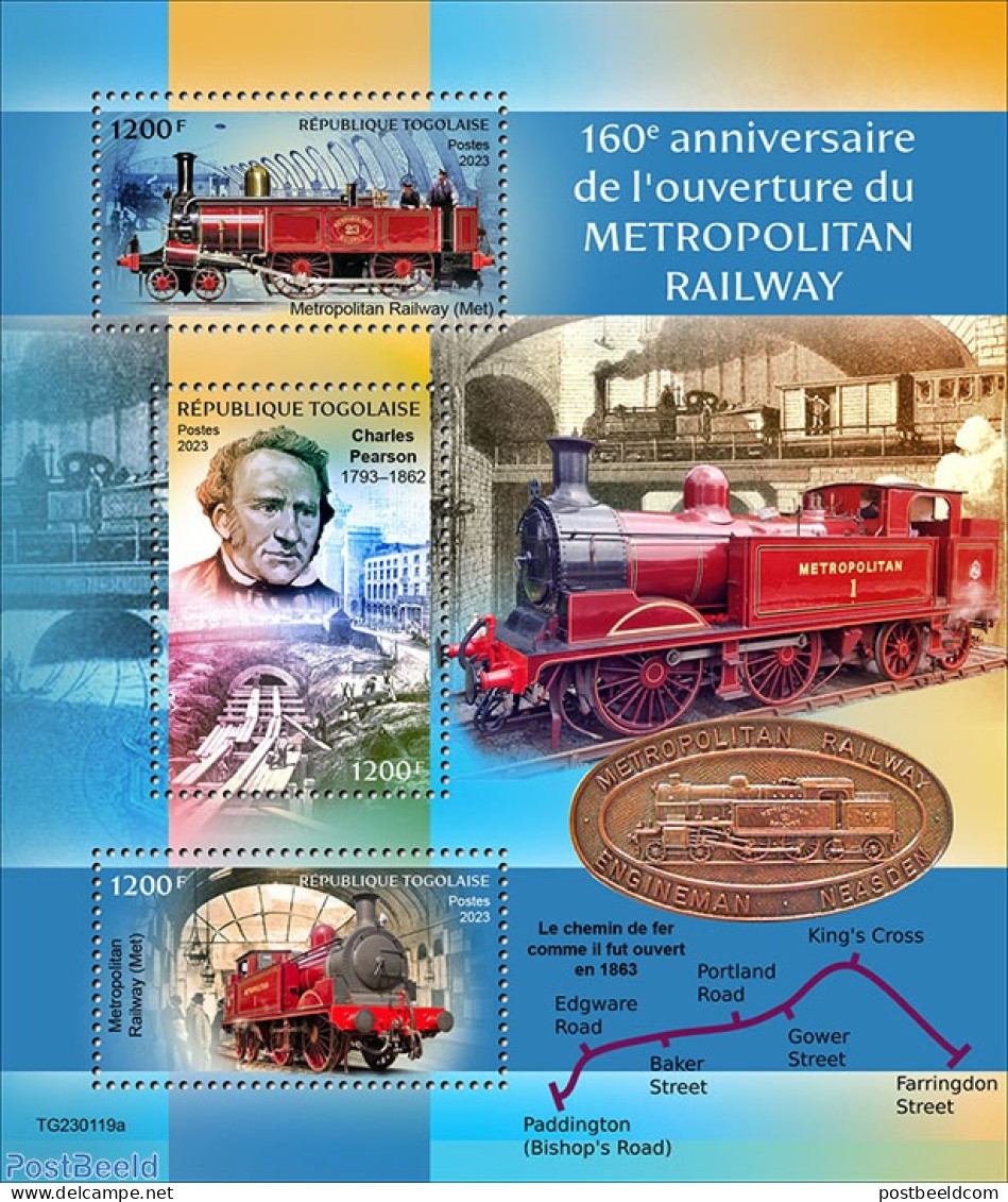 Togo 2023 Metropolitan Railway, Mint NH, Transport - Railways - Trains