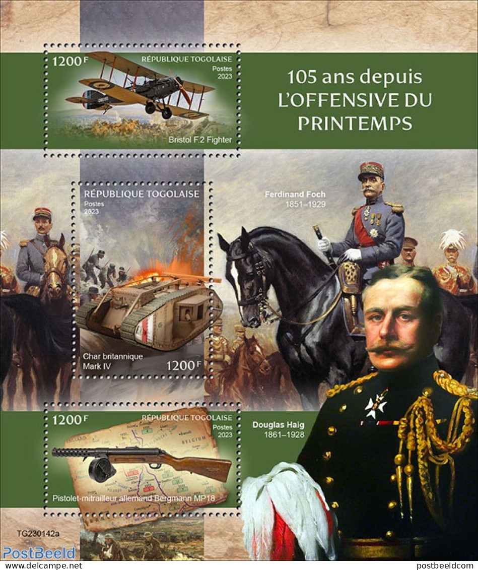 Togo 2023 Spring Offencive, Mint NH, History - Nature - Transport - Various - Militarism - Horses - Aircraft & Aviatio.. - Militaria