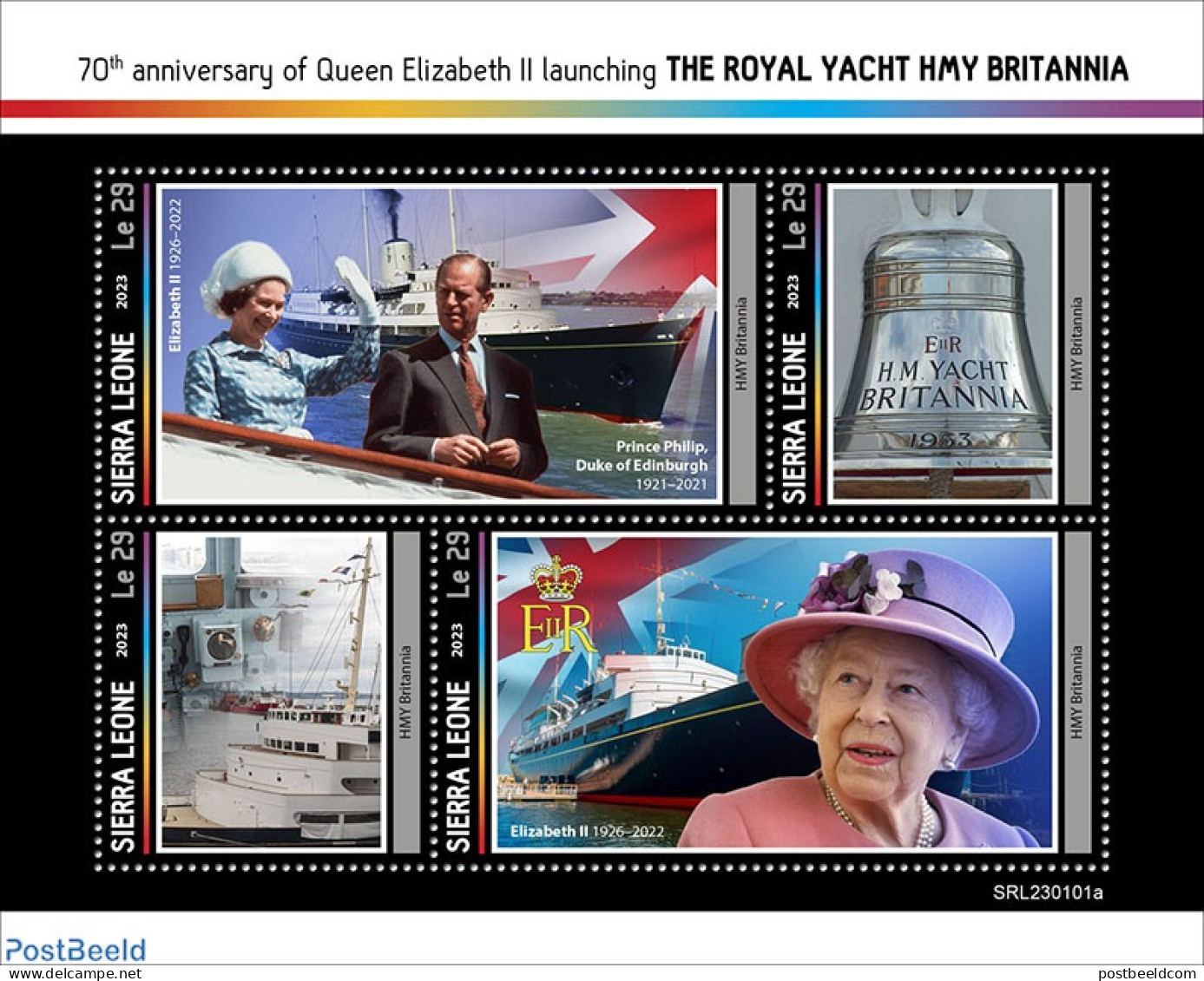 Sierra Leone 2023 Royal Yacht Britannia, Mint NH, History - Transport - Kings & Queens (Royalty) - Ships And Boats - Familles Royales