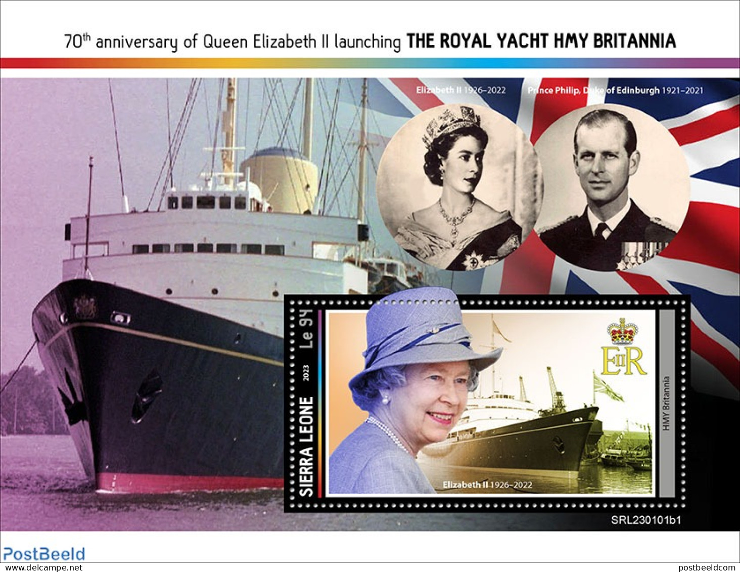 Sierra Leone 2023 Royal Yacht Britannia, Mint NH, History - Transport - Kings & Queens (Royalty) - Ships And Boats - Königshäuser, Adel