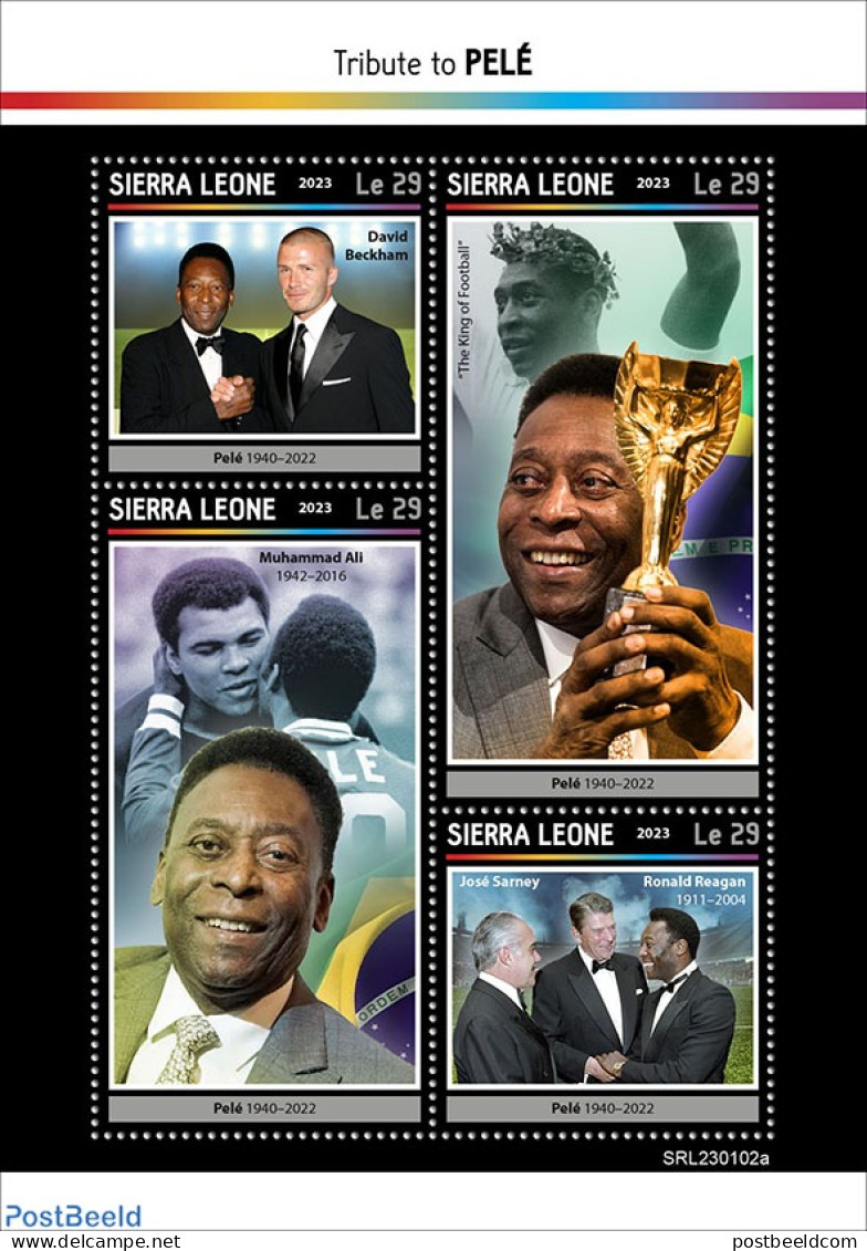 Sierra Leone 2023 Pelé, Mint NH, History - Sport - American Presidents - Boxing - Football - Boxen