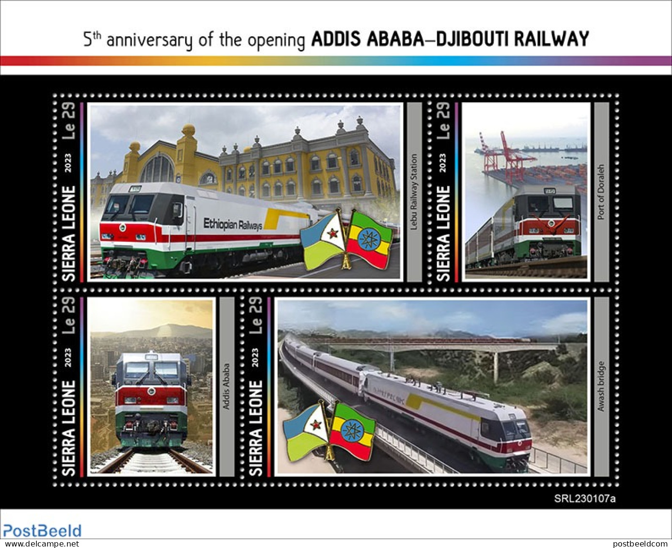Sierra Leone 2023 Addis Ababa–Djibouti Railway, Mint NH, Transport - Railways - Treni