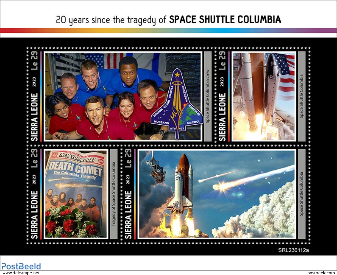 Sierra Leone 2023 Space Shuttle Columbia, Mint NH, Transport - Space Exploration - Autres & Non Classés