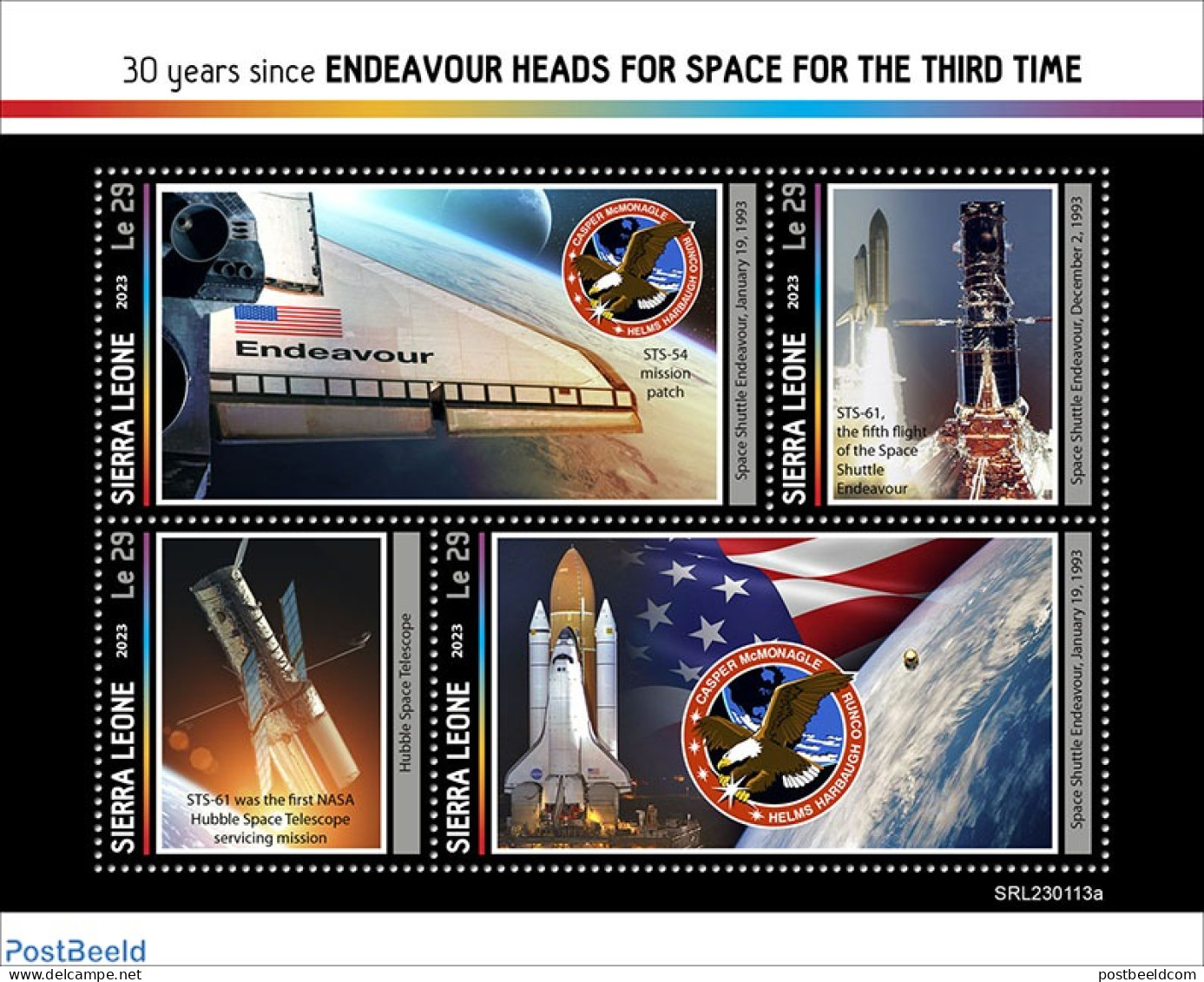 Sierra Leone 2023 Endeavour, Mint NH, Transport - Space Exploration - Sonstige & Ohne Zuordnung