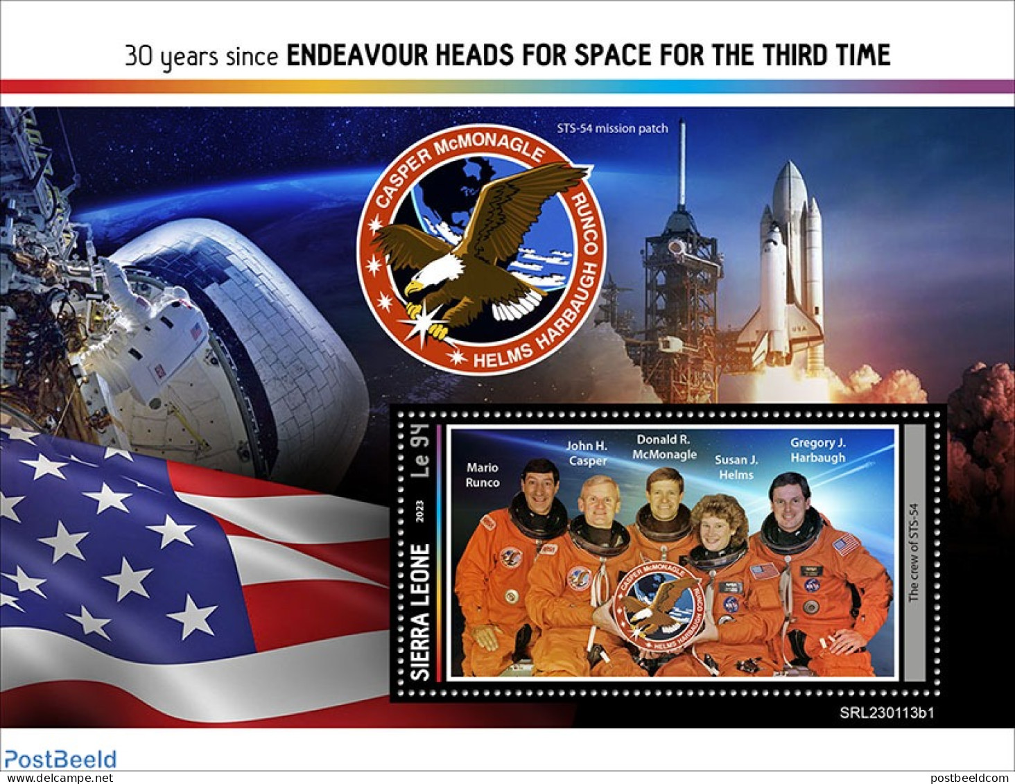 Sierra Leone 2023 Endeavour, Mint NH, Transport - Space Exploration - Sonstige & Ohne Zuordnung