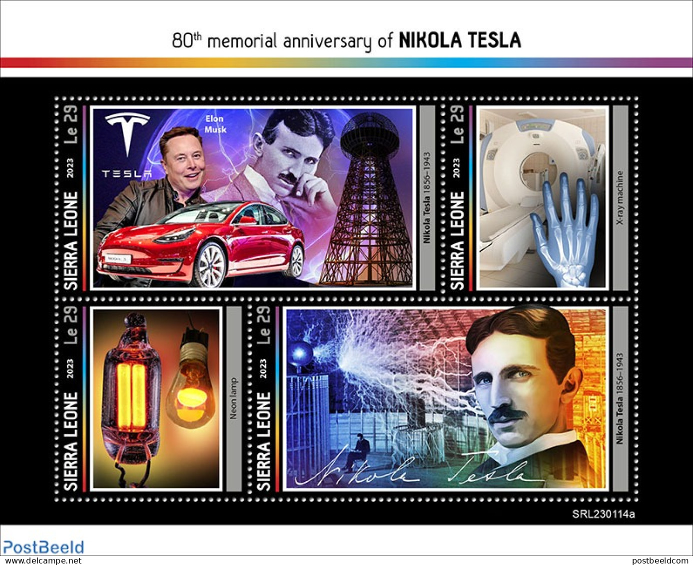 Sierra Leone 2023 Nikola Tesla, Mint NH, Science - Transport - Inventors - Automobiles - Voitures
