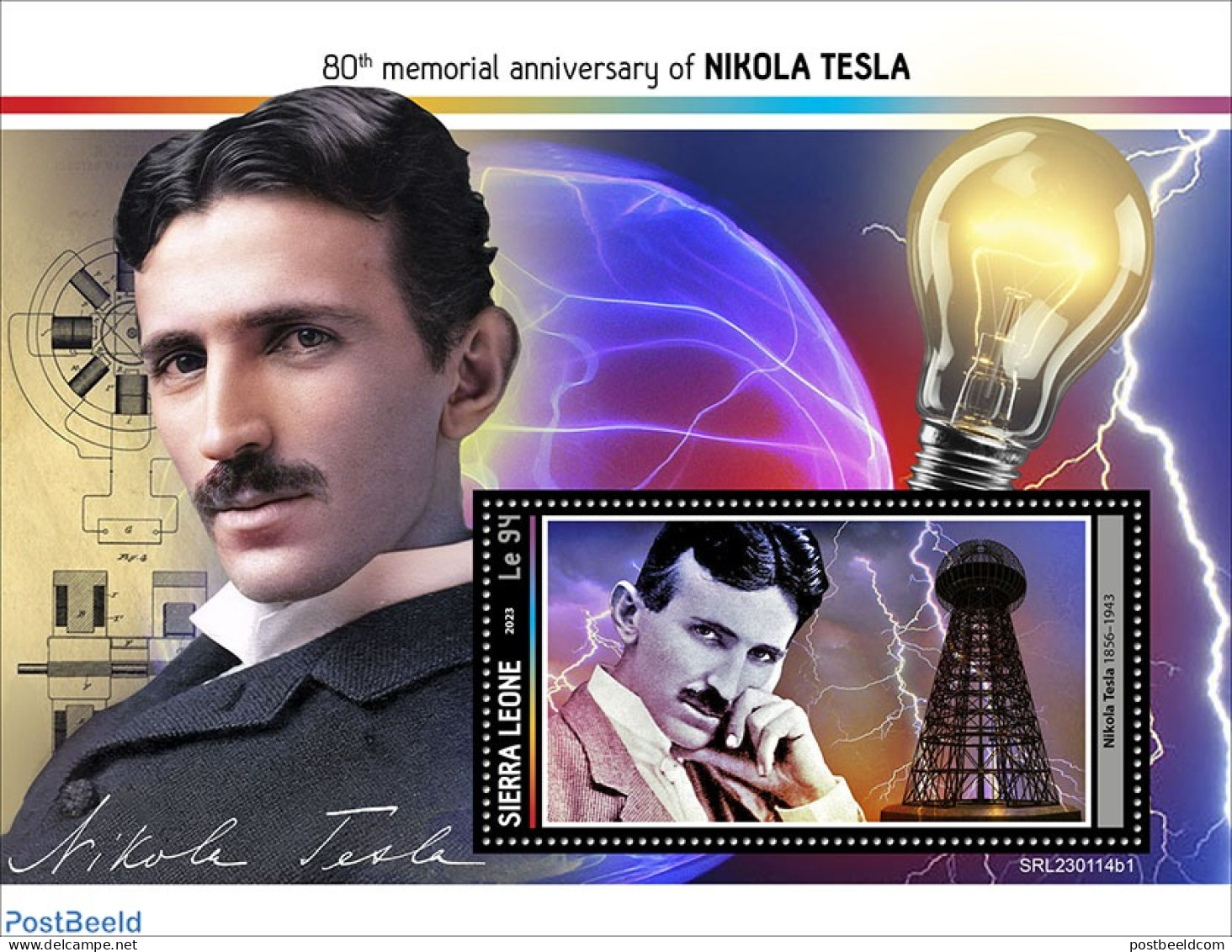 Sierra Leone 2023 Nikola Tesla, Mint NH, Science - Energy - Inventors - Otros & Sin Clasificación