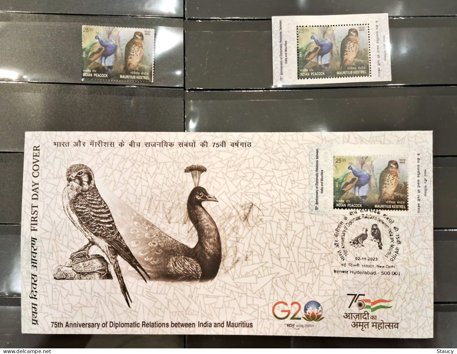 India 2023 India – Mauritius Joint Issue Collection: Rs.25.00 Stamp + Miniature Sheet + First Day Cover As Per Scan - Ungebraucht