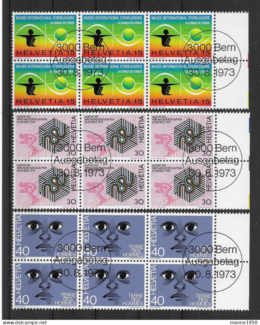 Schweiz 1973 Jahresereignisse Mi.Nr. 1000/002 Kpl. 6er Blocksatz Gestempelt - Used Stamps