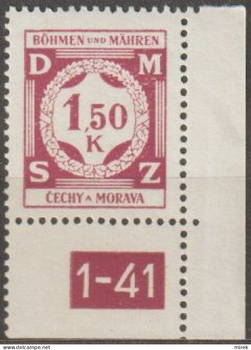 29c/ Pof. SL 8, Corner Stamp, Plate Number 1-41 - Nuovi