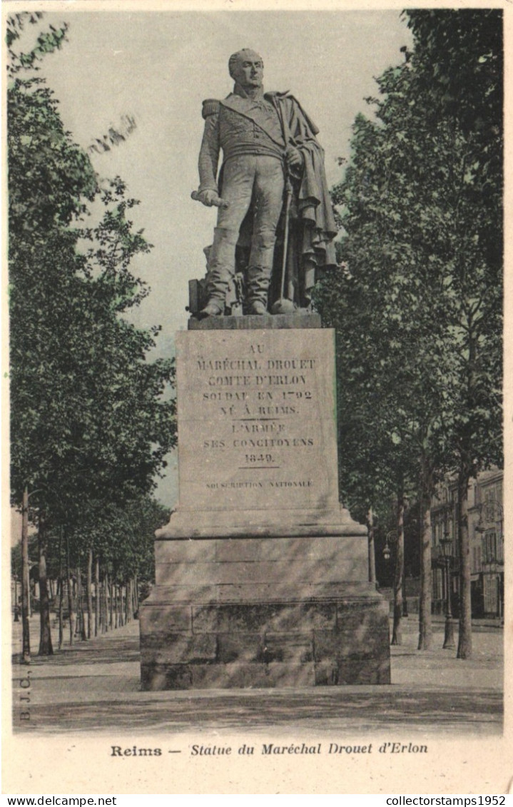 REIMS, MARNE, STATUE, PARK, FRANCE, POSTCARD - Reims