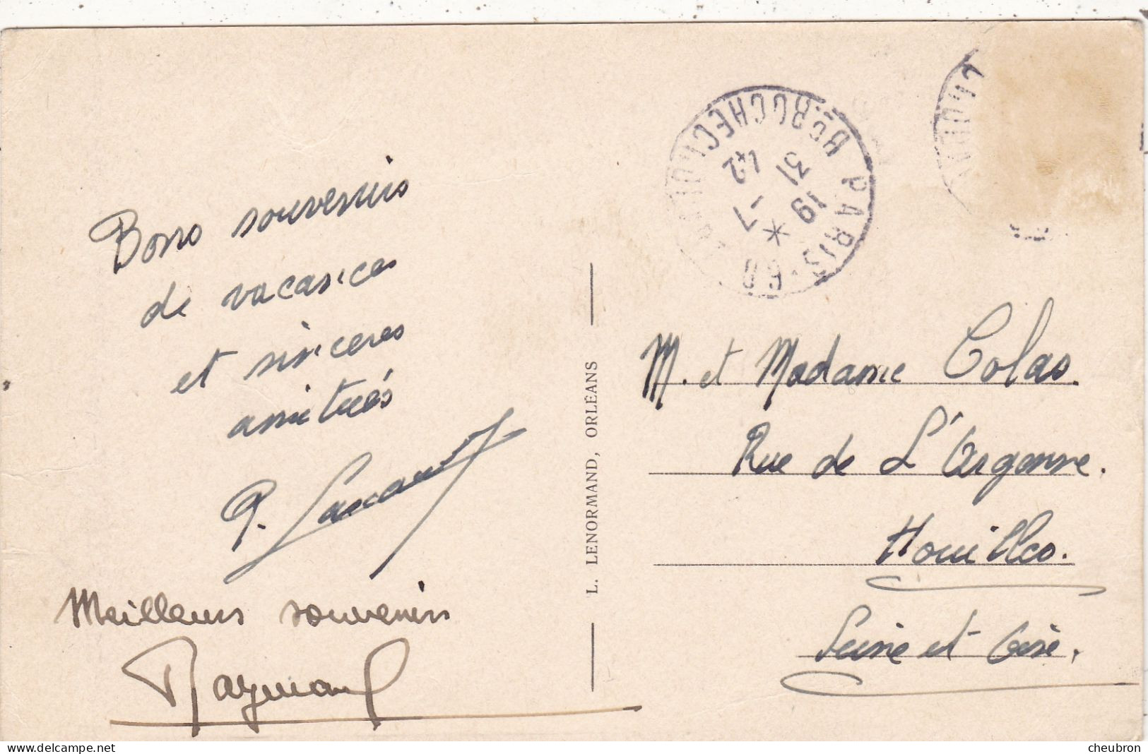 45. CHATILLON COLLIGNY . CPA. MULTI VUES. " SOUVENIR DE CHATILLON COLIGNY " .. ANNEE 1942 + TEXTE - Autres & Non Classés